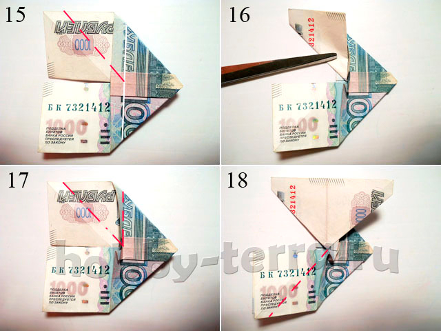 Оригами из денег: рубашка и бабочка